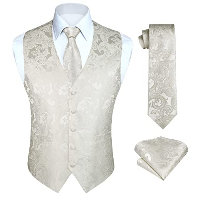 HISDERN Men's Wedding Waistcoat