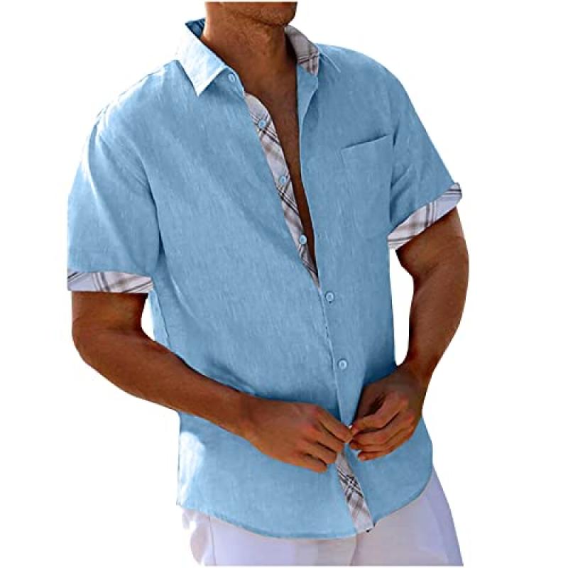 RLEHJN Men's Short Sleeve Hawaiian Shirts