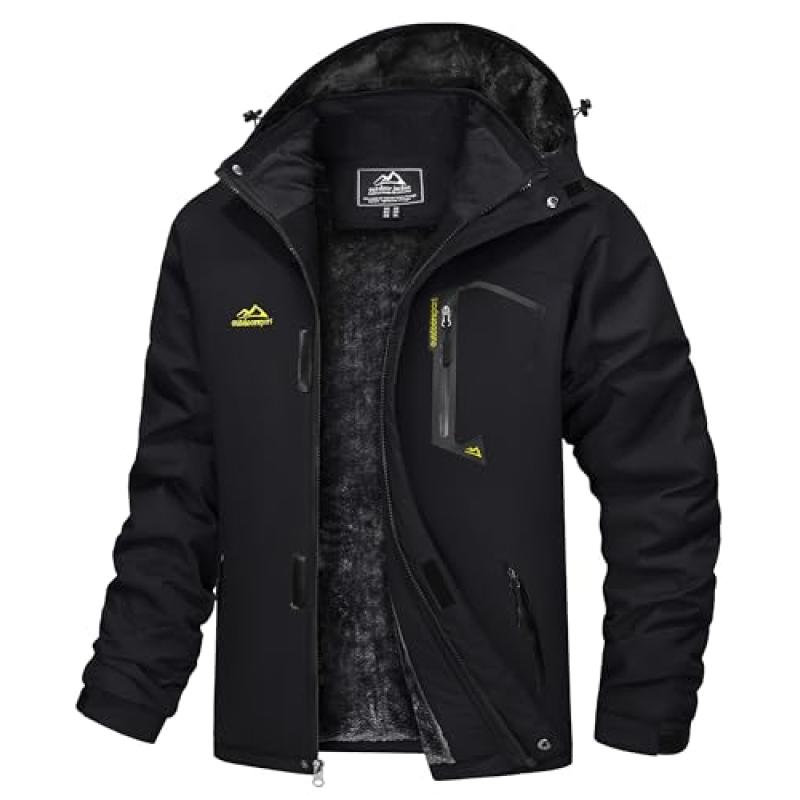 TACVASEN Men's Ski Jacket with Fleece Lining