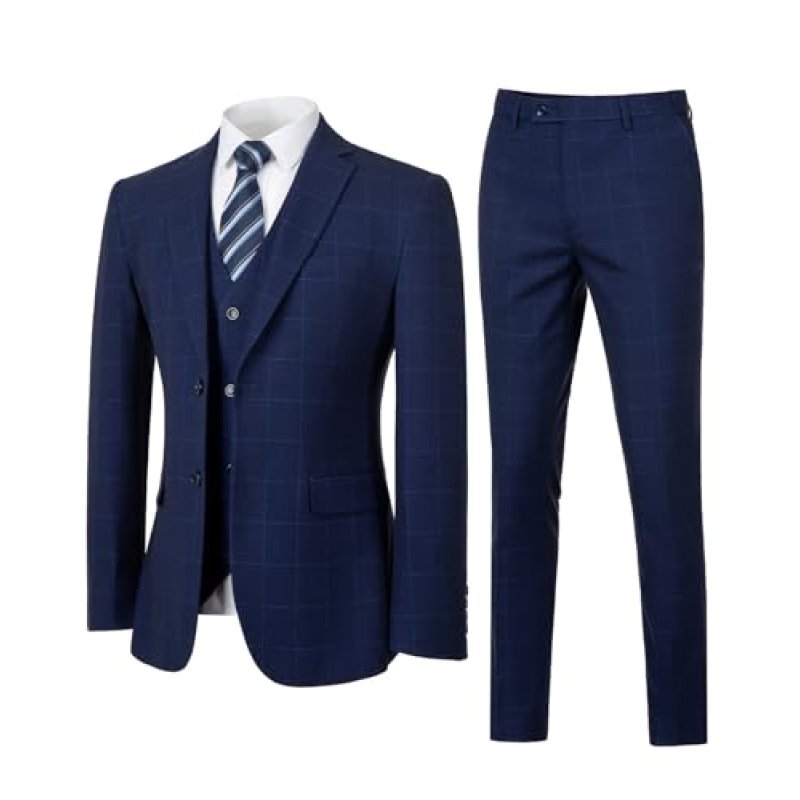 Men's Plaid Three-Piece Suit