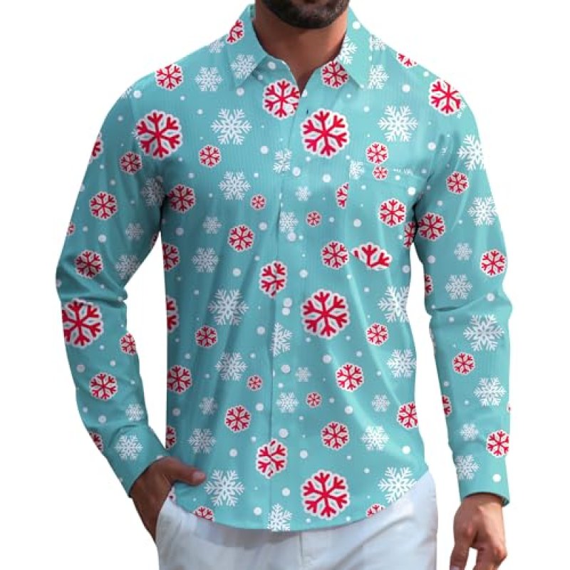 ELETOP Men's Xmas Shirt