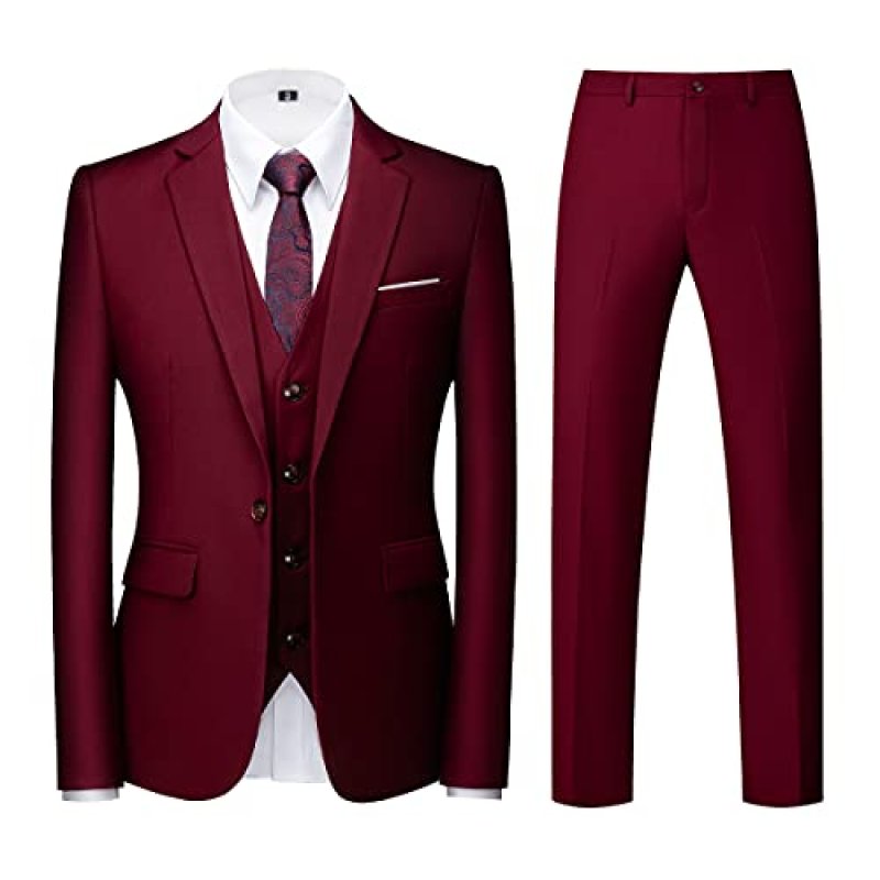 Men's Burgundy Tuxedo Suit