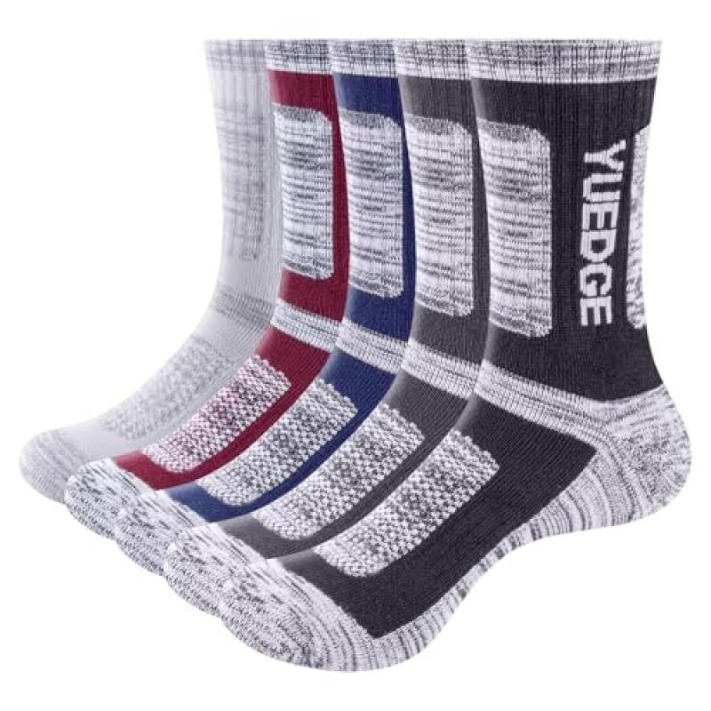 YUEDGE Men's Cushioned Crew Socks
