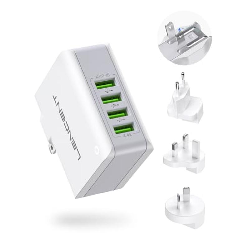 Lencent 4-Port USB Travel Adaptor Plug