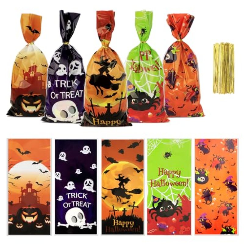 enithElite Cellophane Bags,Halloween Sweets Bags…