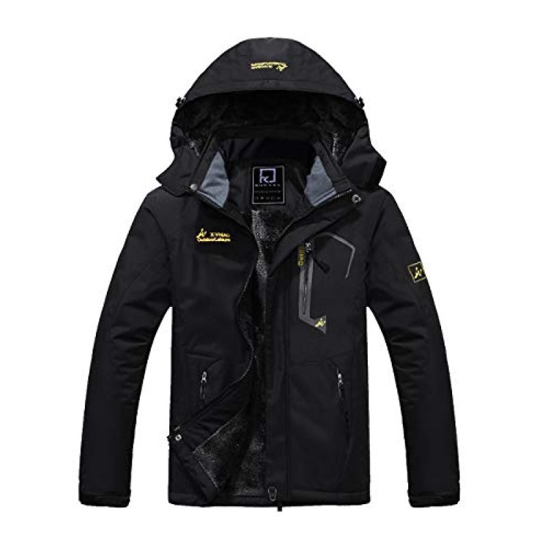 R RUNVEL Mens Waterproof Jackets Winter Coats…