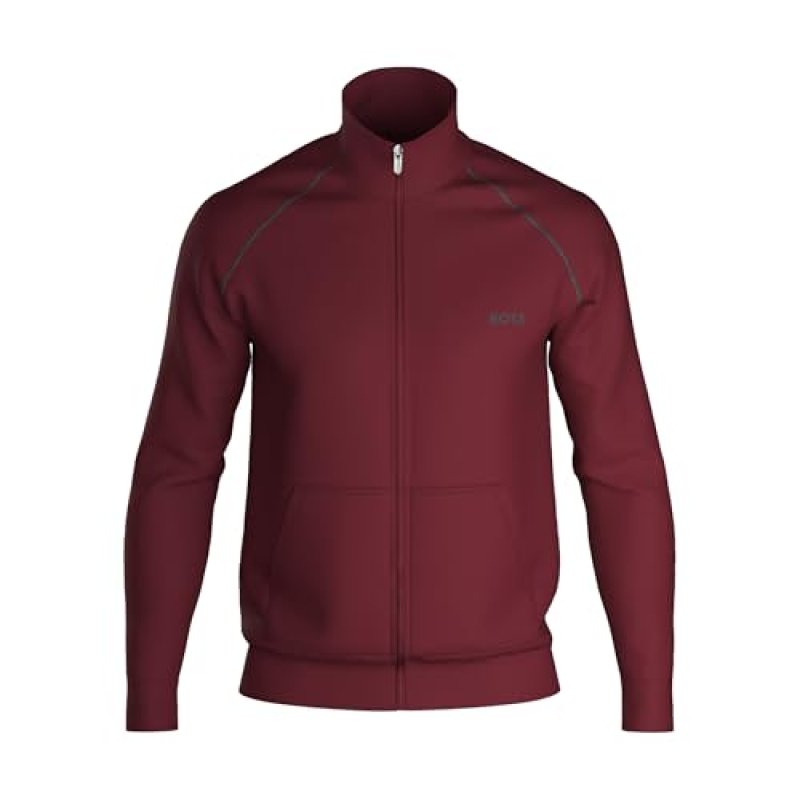 BOSS Mens Mix and Match Full Zip Fleece Top Dark…