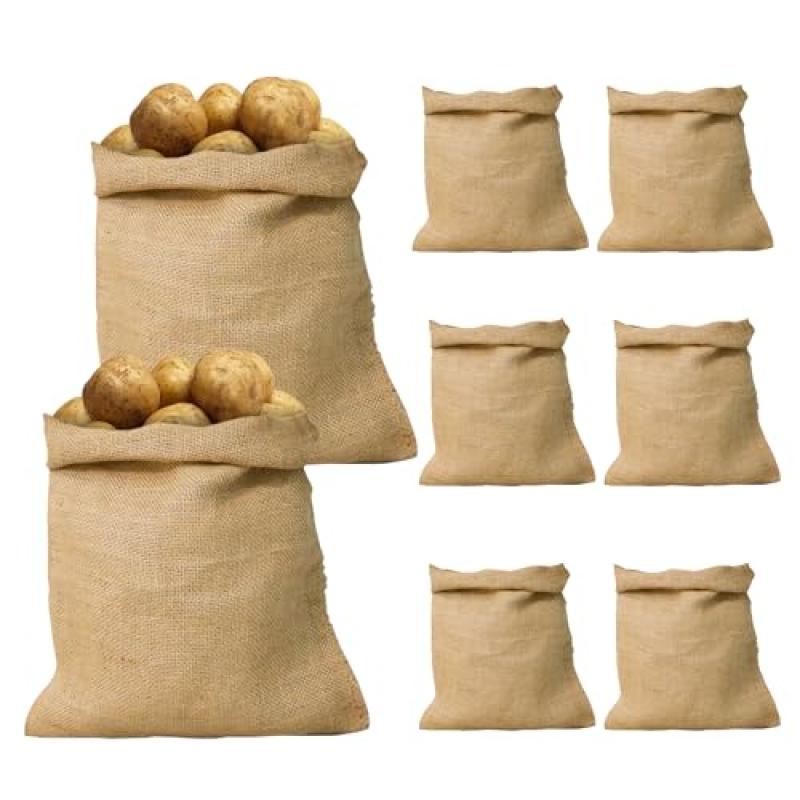 Wensdr Burlap Bags, Natural Jute, Reusable