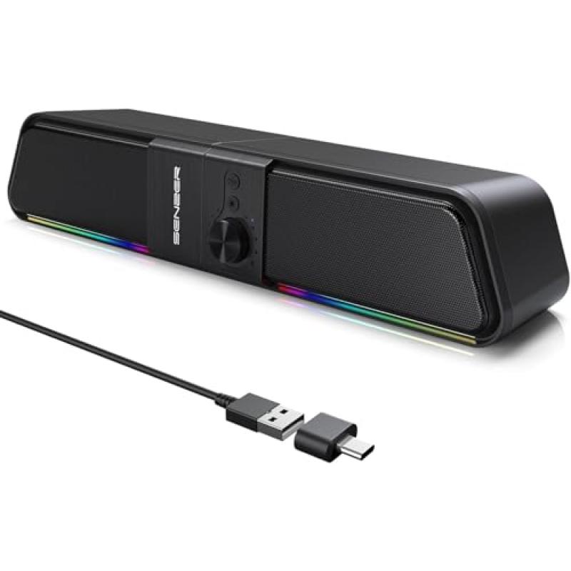 Senzer CS20 Desktop Speaker with LED Bluetooth SoundBar