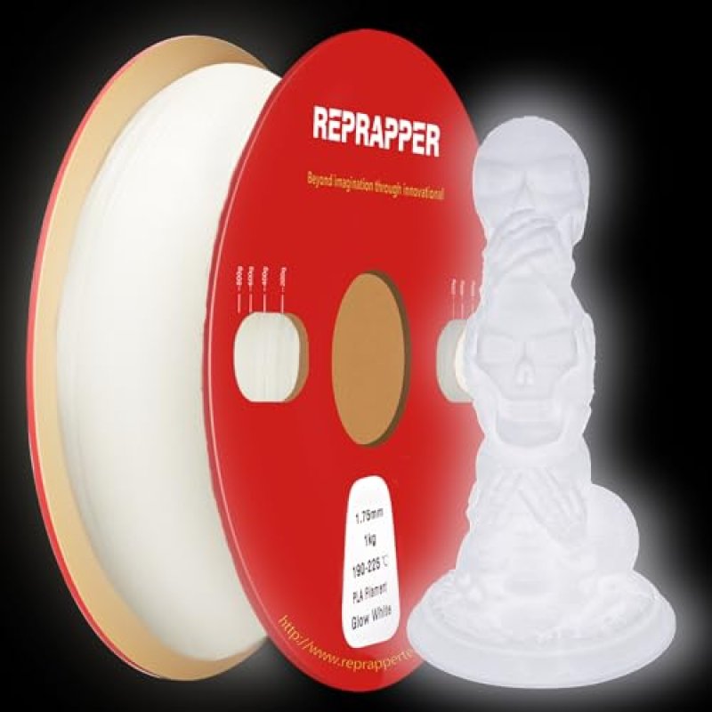RepRapper Glow in The Dark White PLA Filament 1…