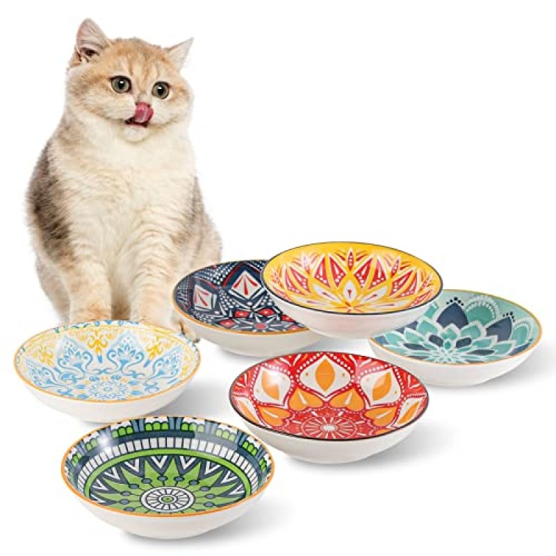 Ceramic Cat Food Bowl Set