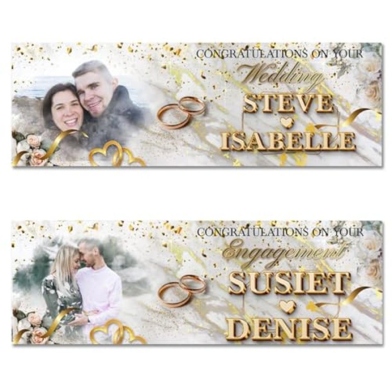Personalised Wedding Engagement Banner FABRIC…
