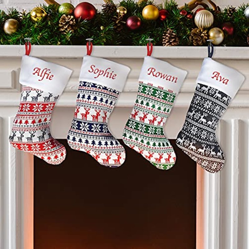 Personalised Christmas Stockings – Custom Knit…