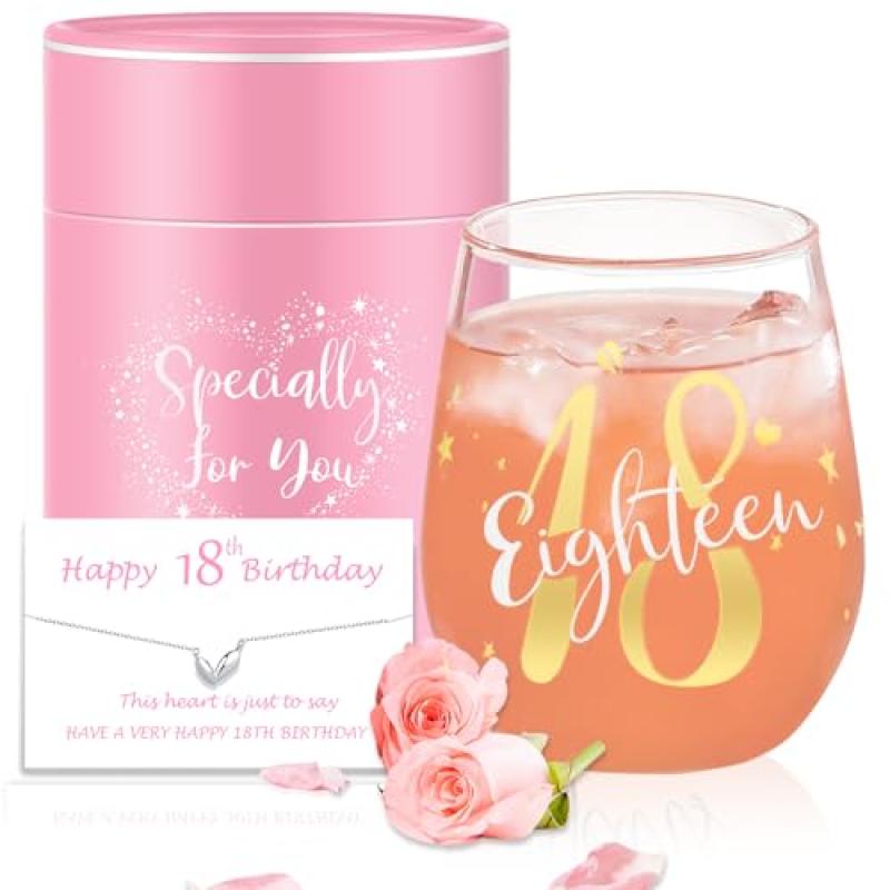 Personalised Wine Glasses for 18th Birthday Girls