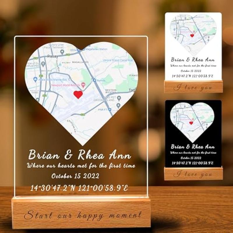 Personalised First Date Map Plaque