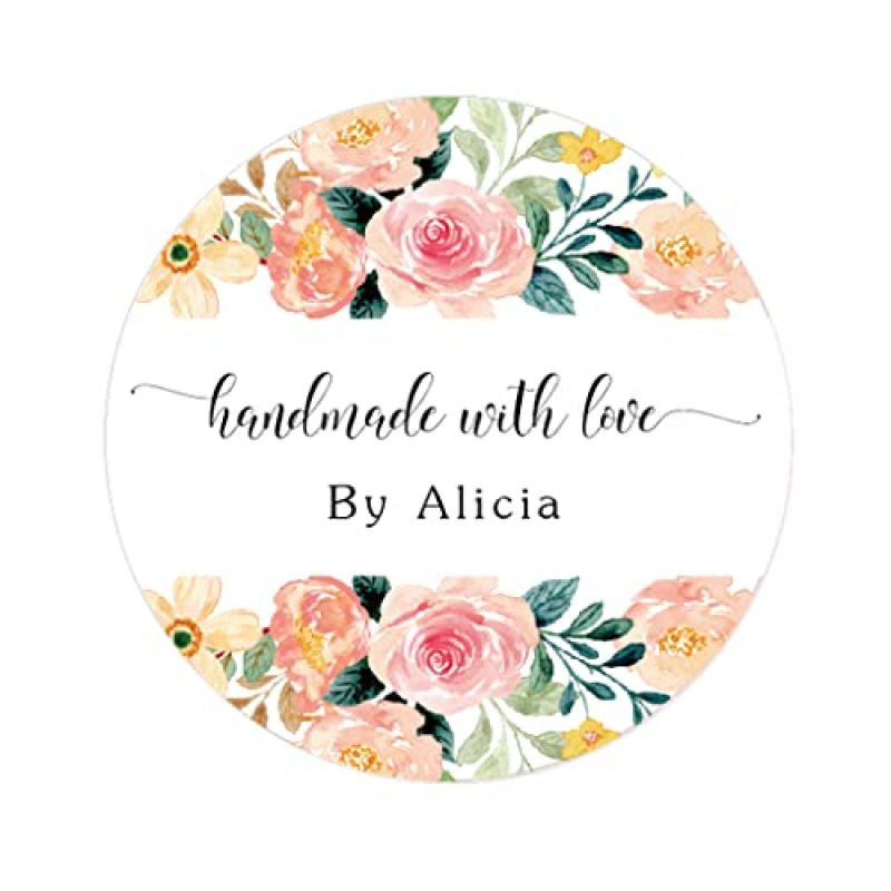 Personalised Flower Handmade Stickers