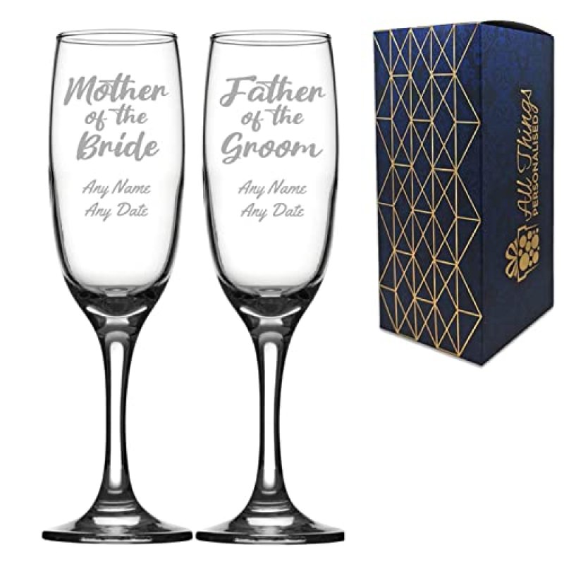 Personalised Engraved Wedding Champagne Set of…