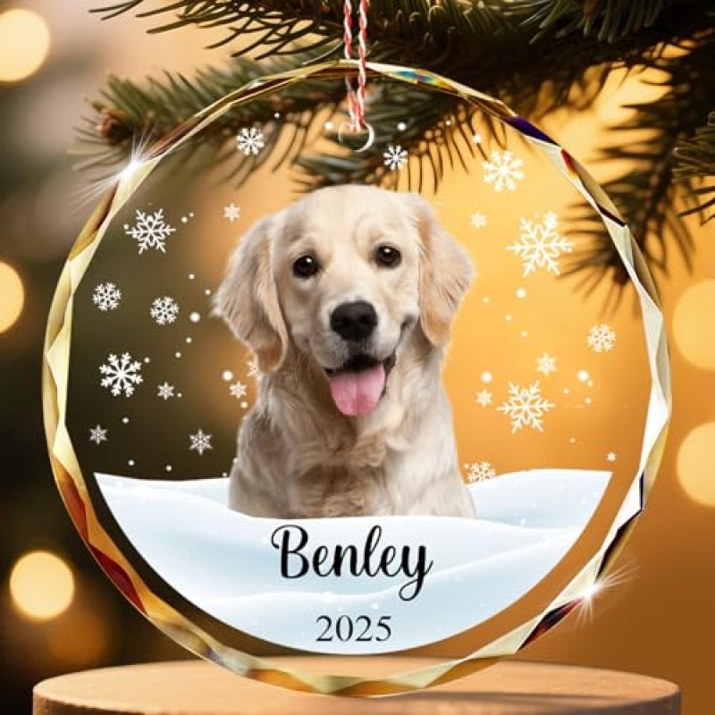 ALBK Personalised Dog Christmas Tree Glass…