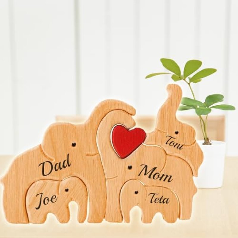 Personalised Wooden Elephant Puzzle