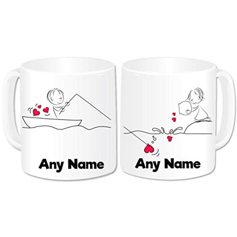 Personalised Mr and Mrs Mugs Set