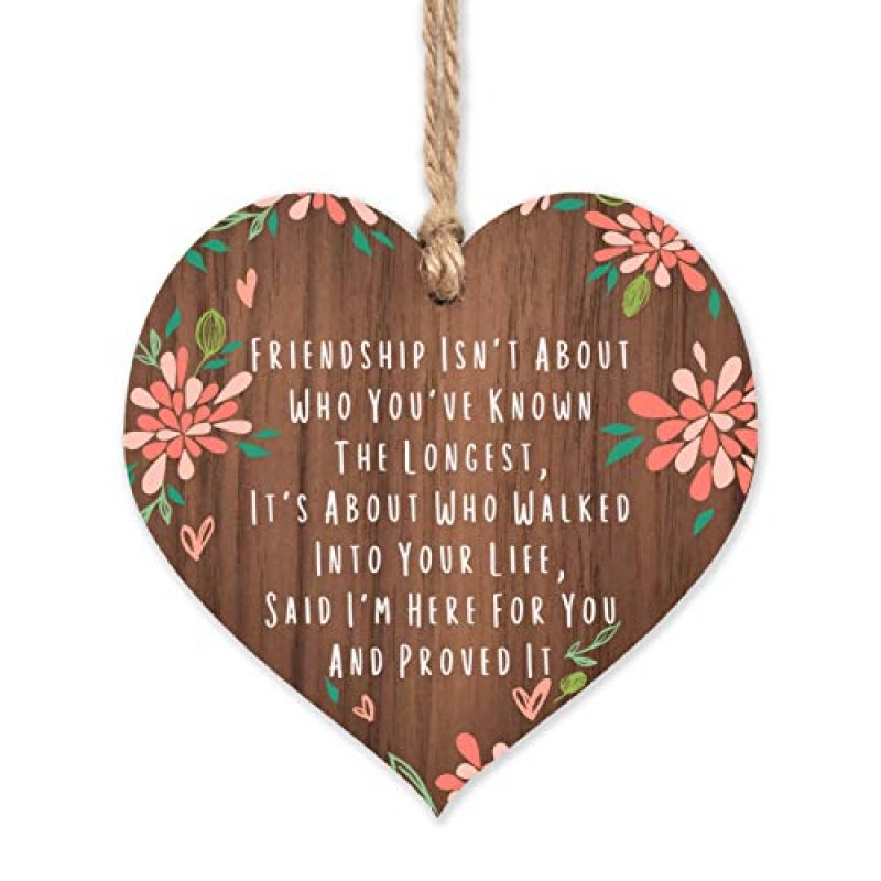 Best Friends Wooden Hanging Heart