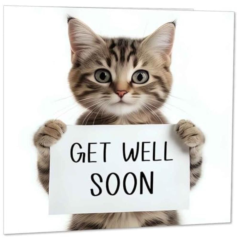 Get Well Soon Card - Cat Kitty