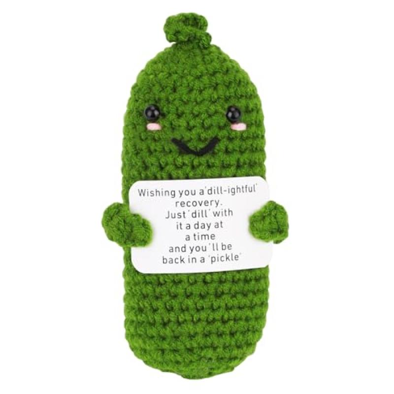 TOYMIS Get Well Soon Cucumber Knitted Pickle Doll