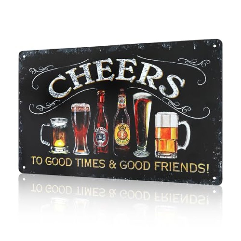 Metal Signs Vintage Bar Sign Beer Cheers Plaque…
