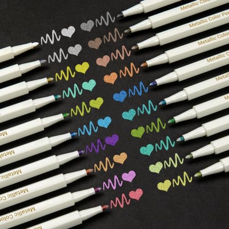 APOGO Metallic Marker Pens for Art and Craft