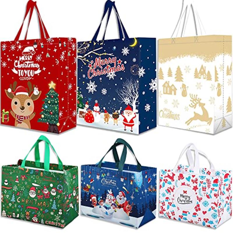 Reusable Christmas Grocery Bags