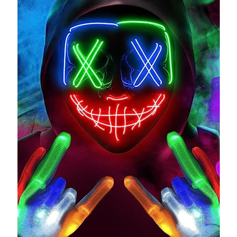 New Halloween LED Mask & Gloves in Multiple Light…
