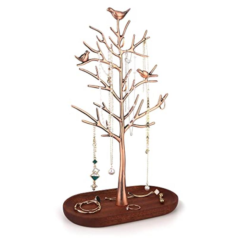 MORE&LESS Jewelry Rack with Wood Tray