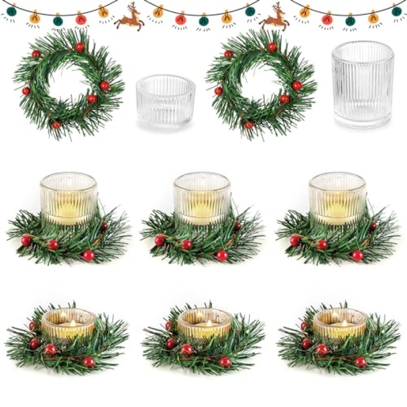 Hewory Christmas Candle Holders