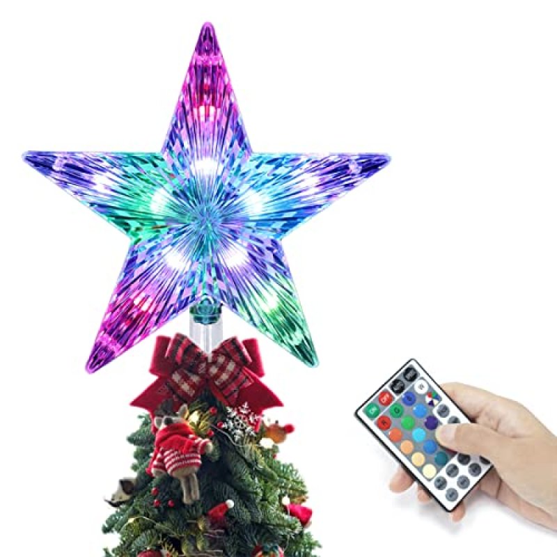 Cewuidy Christmas Tree Topper,LED 21 Modes Color…