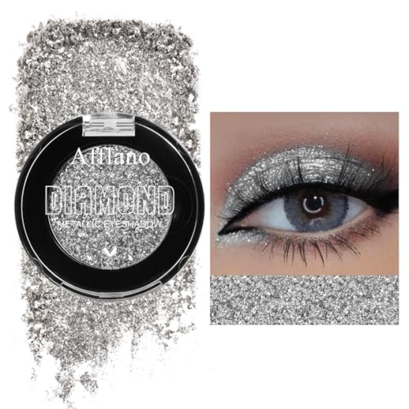 Afflano Silver Glitter Eyeshadow