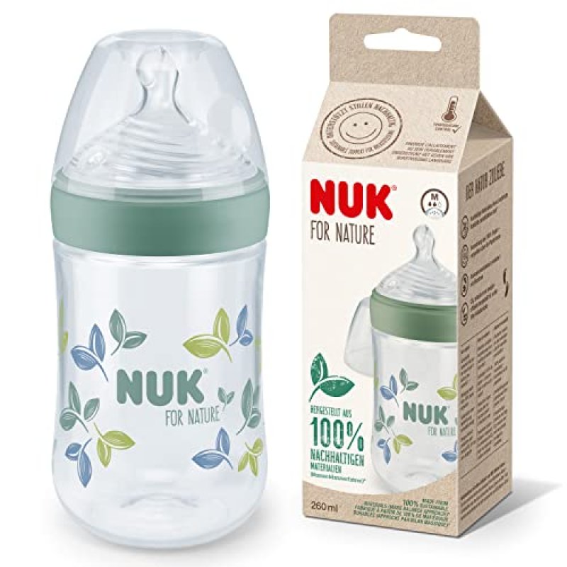 NUK for Nature Baby Bottle | Medium Teat | 260 ml…