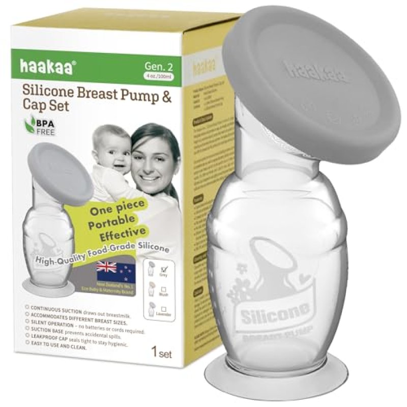 haakaa Manual Breast Pump with Suction Base and…