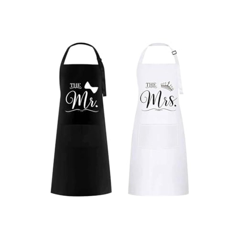 halit Couple Aprons, 2 Pcs Mr and Mrs Aprons,…