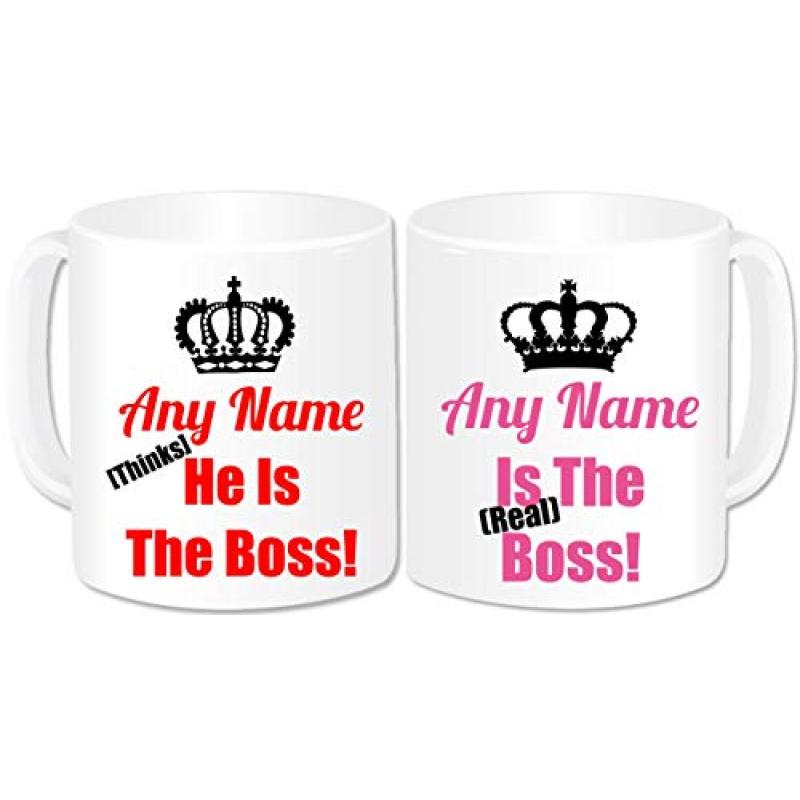 GOPERSONALISED The Boss The Real Boss Mugs Set