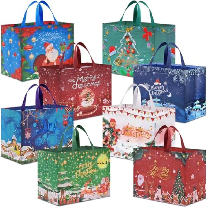 AhfuLife Christmas Bags for Gift, 32 x 25 x 17cm,…