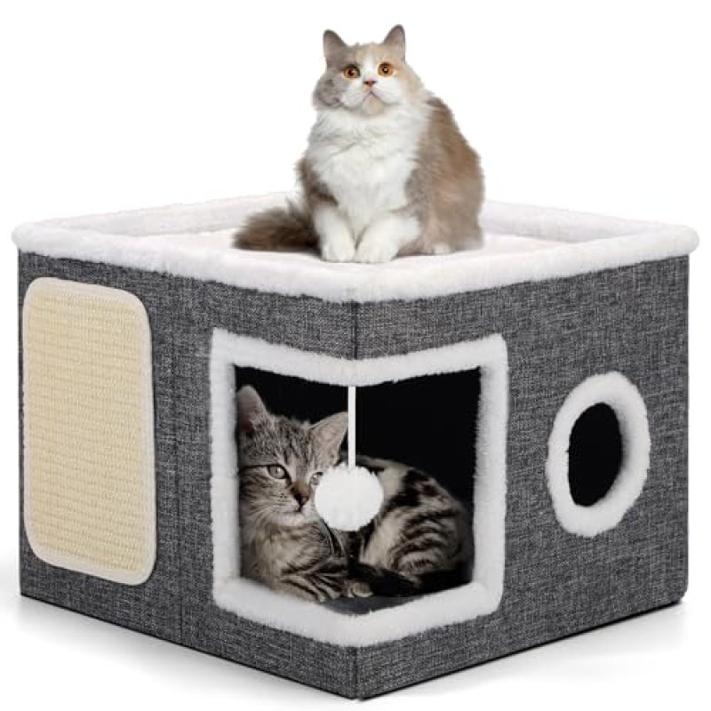 Shikha Cat House for Indoor Pets, 2 Layer Large…