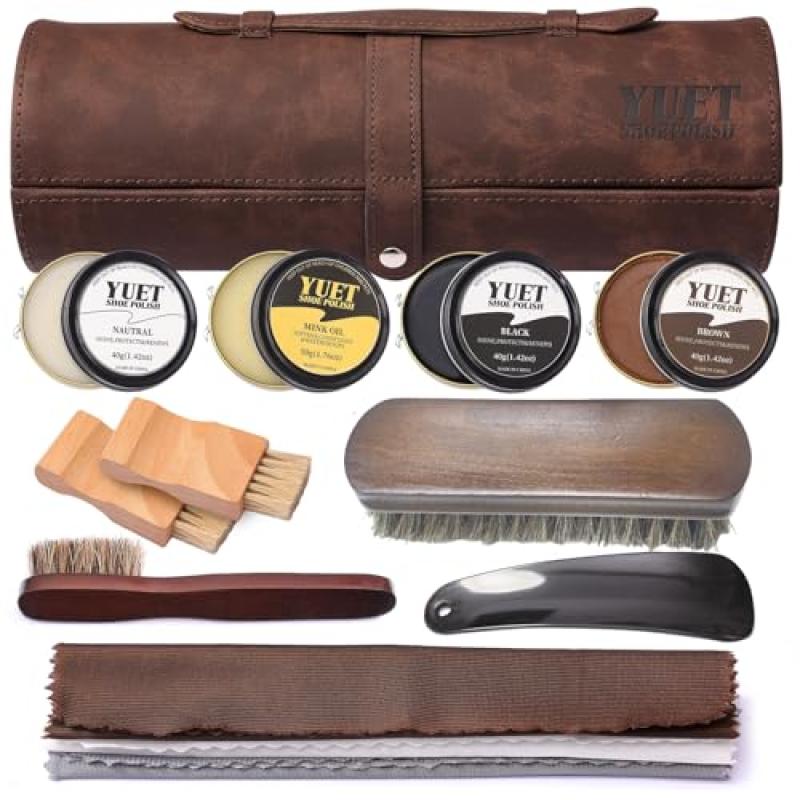 YUET Shoe Polish Kit with Travel Case
