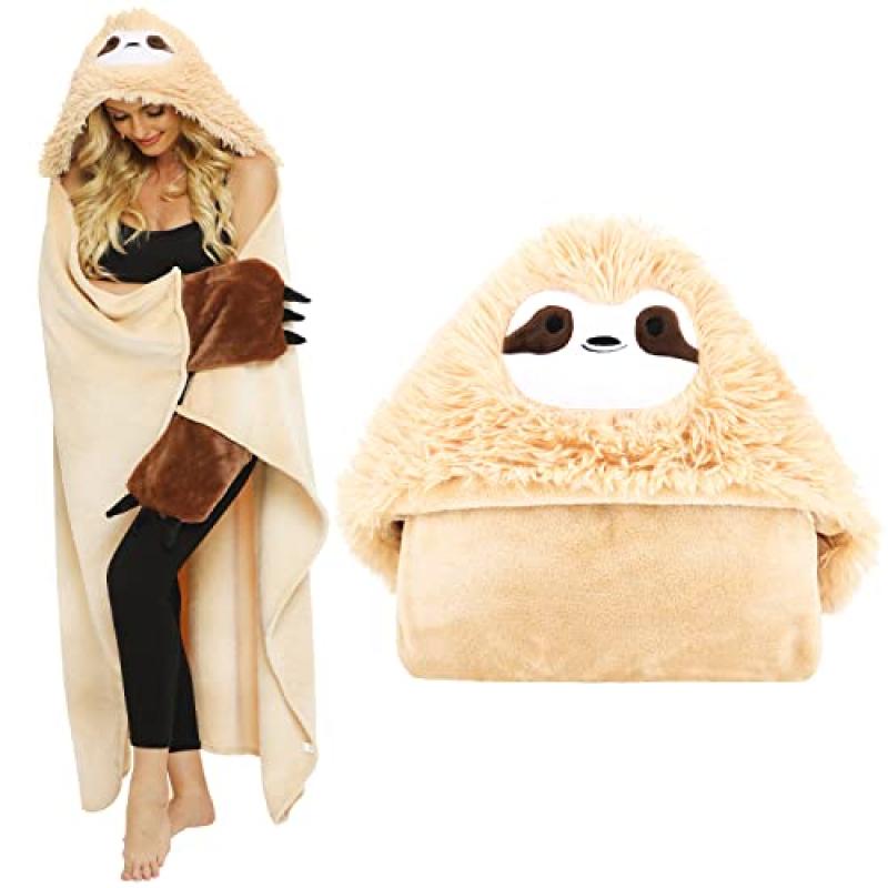 Shoppawhile Sloth Hooded Blanket