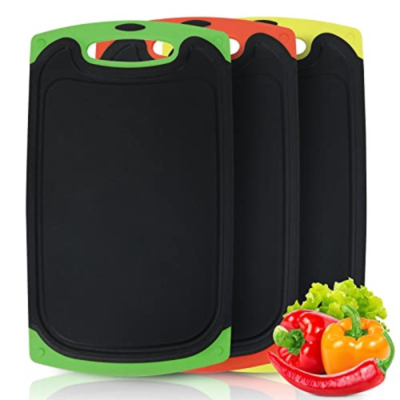 Chopping Board Set, 3 Pcs BPA Free Plastic…