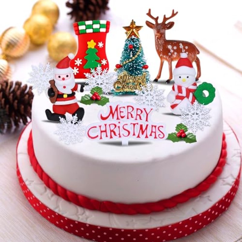 Christmas Cake Topper Set, 13pcs