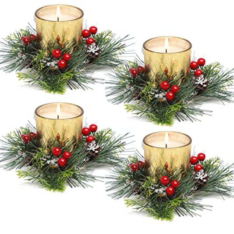 Christmas Candle Ring Set