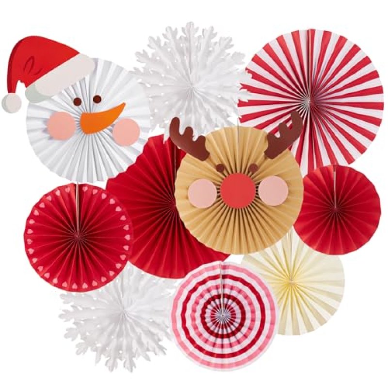 SUNBEAUTY Christmas Paper Fans