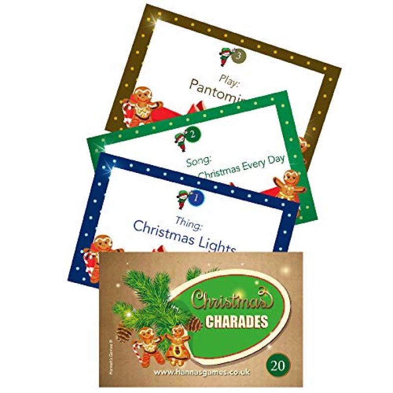 Christmas Charades Cards For Kids & Family Xmas…