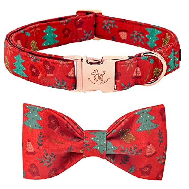 Christmas Dog Collar with Bowtie