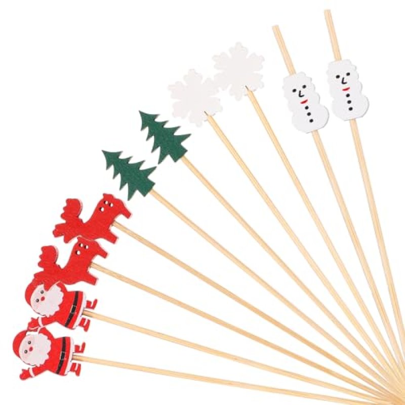 Christmas Wooden Cocktail Picks